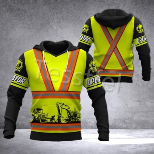 Tessffel Excavator Operator 3D Print Fashion Men’s Outdoor Sunscreen Workwear Hoodies Zipper Hooded Funny Casual Clothes Styel-1