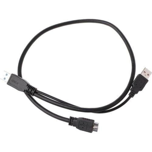USB 3.0 Male To Type A Micro B Male Dual Power Y Splitter Cable Extension Wire For External Hard Drives