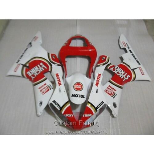 High quality plastic fairing kit for Yamaha YZFR1 00 01 red white fairings set YZF R1 2000 2001 LK18