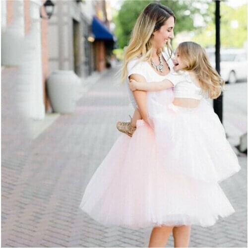 Family Skirts Women 7 Layer Tulle Skirt Fashion Tutu Petticoat Ball Gown Skirts Party Petticoat Lolita faldas saia jupe Family