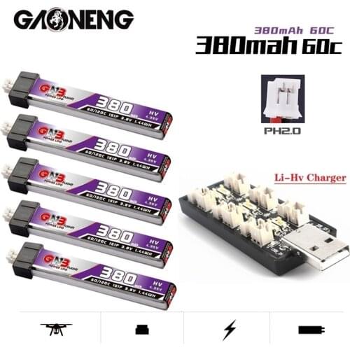 1s 3.8V 380mAh 60C 4.35V Lipo Battery Charger Sets For Snapper6/7/8/Mobula7/UR65/US65/UK65/Betafpv65/75 RC FPV Racing Drone Part