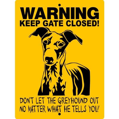 Greyhound Dog Sign 8x12 ALUMINUM - Vintage Wall Decor Home Decor