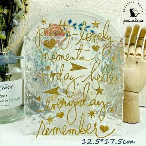 Panalisacraft 1 sheet Sentiments Glitter stickers Scrapbooking Creative Stickers for Cards Decor Handmade embellishment