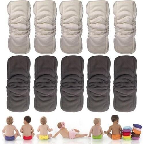 1 Piece 5 Layers Bamboo Cotton Cloth Diapers Inserts Nappy Changing Mat Baby Diapers Reusable Diaper Changing Pad