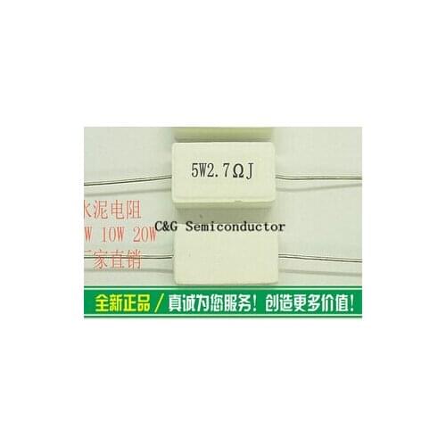 10PCS 5W 2.7R 2.7 ohm 2R7 +/-5% Cement resistor 5% Cement resistance (8R 10R 15R 20R