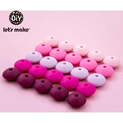 Lets Make 40pcs Food Grade 15mm Abacus Silicone Beads Free BPA For Nursing Necklace Baby Toys Abacus Beads Baby Teether