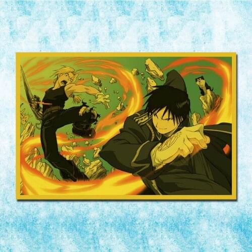 Anime Fullmetal Alchemist Edward Elric Roy Vintage Posters Art Silk Poster Canvas Retro Print For Home Room Decor Decoration-006
