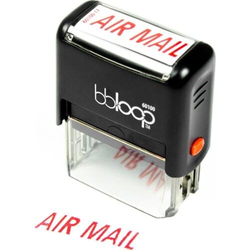 BBloop Stamp "AIR MAIL" Self-Inking, Rectangular. Laser Engraved. RED