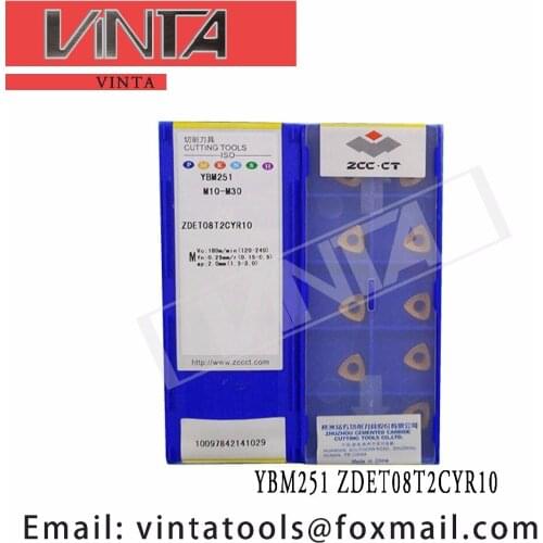 Free shipping high quality 10pcs/lots YBM251 ZDET08T2CYR10 cnc carbide turning inserts