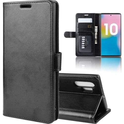 N975F Case for Samsung Galaxy Note 10 Pro Cover Wallet Card Stent Book Style Faux Leather Flip Black Note10 Plus SCV45 Note10