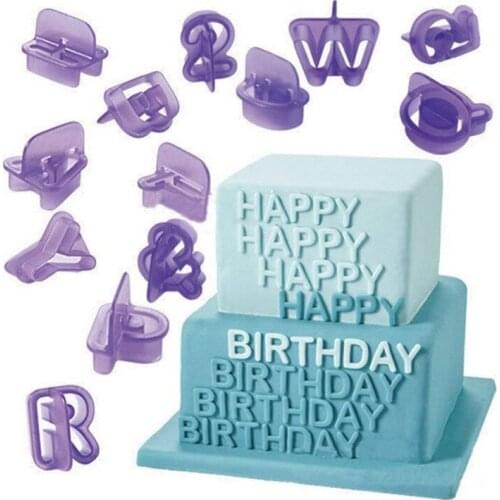 40pcs alphanumeric plastic cookie mold symbol fondant cake decoration printing mold DIY baking tool