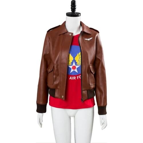 Captain Carol Danvers U.S.Air Force T Shirt Bomber Jacket Casual Suit Halloween Carnival Costumes