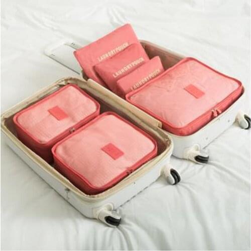 Hot Sale Travel Organizer Storage Bag Set Clothes Organizer Bags Pouch Home Closet Bags for Storage 6 PCS Chapstick Holder 60X