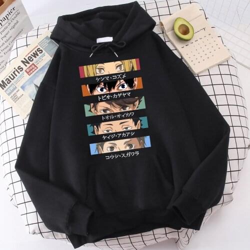 Haikyuu Japan Anime Kageyama Hoodie Male Hip Hop Karasuno High School Sweatshirt 2021 Funny Streetwear Unisex Fleece Hooded Men
