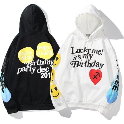 Kanye West Hoodies Men Fashion Graffiti Letter Sweatshirt Harajuku Fleece Street HipHop Pullover Bone Loose Hoodie