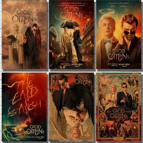 Classic Movie Good Omens Retro Poster Angel and Devil Characters Canvas Painting Home Decor Cinema Bedroom Pictures On The Wall