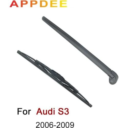 APPDEE Wiper 13" Rear Wiper Blade & Arm Set Kit For Audi A3 S3 RS3 8P 8P1 8PA Windshield Windscreen Rear Window