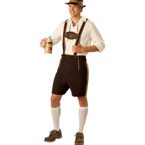 Adult Oktoberfest Costume Bavaria Beer Festival In Mens Holidays Costumes Lederhosen Suspenders Set Carnival Party Fancy Dress