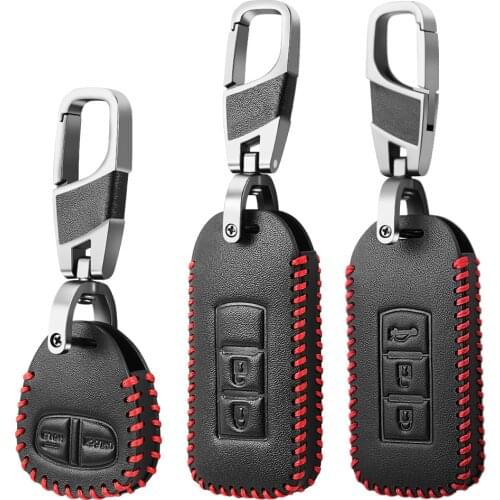 Leather Car Keychain Key Holder Bag Case Storage Bag for Mitsubishi Lancer 10 9 EX Outlander 3 ASX L200 Competition Car Styling
