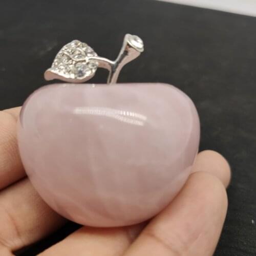 Beautiful handwork sculpture pink crystal stone crystal apple