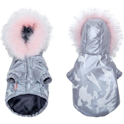 Hoopet Winter Waterproof Pet Coat Dog Cat Hoodie Clothes Winter Apparel Corgi Warm Clothing Dog Cat Jacket