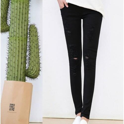 Fashion Pregnancy Clothing Pants 2019 Maternity Jeans Hole Leggings Pregnant Women Pencil Pants High Waist Trousers Plus Size