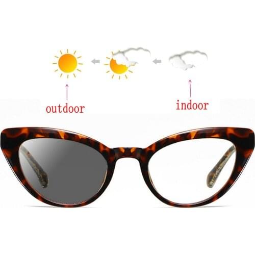Fashion small cat Reading Glasses Men Women High Quality TR90 female Photochromic Computer sunglasses Prescription +1.0 +4.0 NX