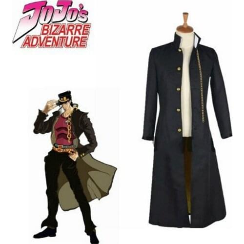 Kujo Jotaro Jotaro Cosplay Costume Jacket From Anime Jojos Bizarre Adventure Adult Halloween Men Jacket Overcoat