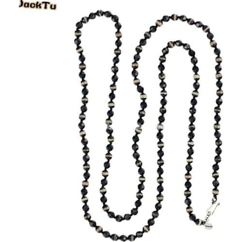 New fashion eye striple beads cotton cord long beaded necklace for women