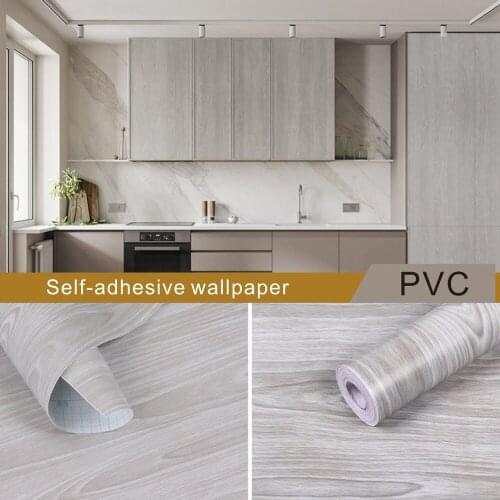 Gray Wood Grain Peel and Stick Wallpaper Wood Shlef Liner Removable Contact Paper Self Adhesive Grey Wall Covering