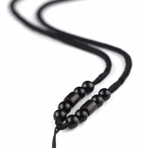 Natural Hand Woven Jade Necklace Fashion Pendant Jewelry Black Rope Women Men Pendant