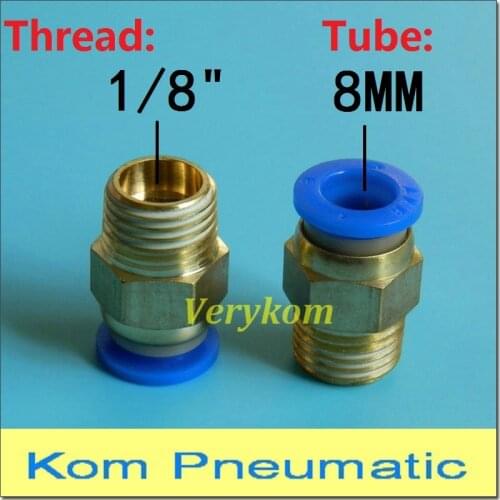 Pneumatic Tube 8mm thread 1/4" 1/4 inch Air Straight Mals Fitting PC8-02 One touch Hose Quick Exhaust Pipe Connector PC08-02
