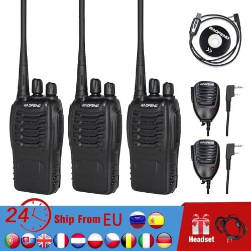 3pcs Baofeng 888S Walkie Talkie 6KM Portable Ham Radio BF-888S Two Way Radio FM Transceiver bf888S 5W UHF Handheld CB Intercom