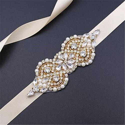 SESTHFAR Bridal Belt Crystal Bling Rhinestones Wedding Dress Belt handmade Sash Belt for Bridesmaids