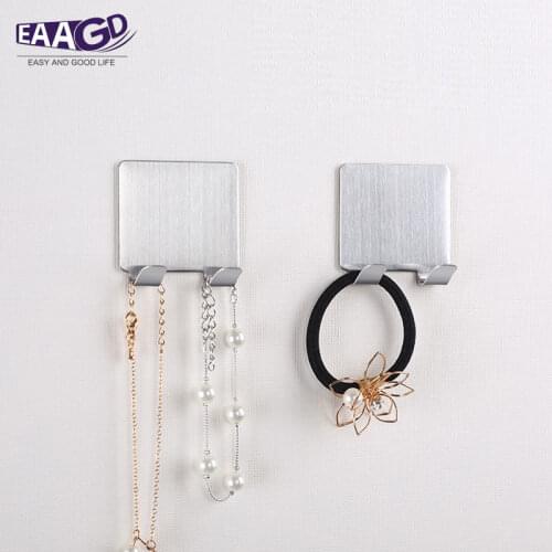 Self Adhesive Home Kitchen Wall Door Stainless Steel Holder Hook Hanger Towel coat wall Strong hook Bathroom accessories