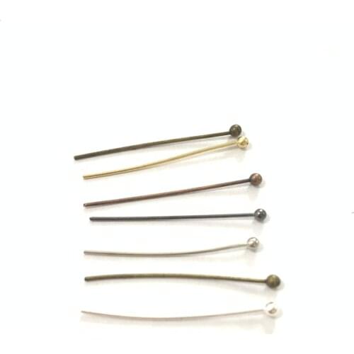 100pcs 22gauge thickness 28mm length copper ball pins jewelry accessories for jewelry making jewelry supplies