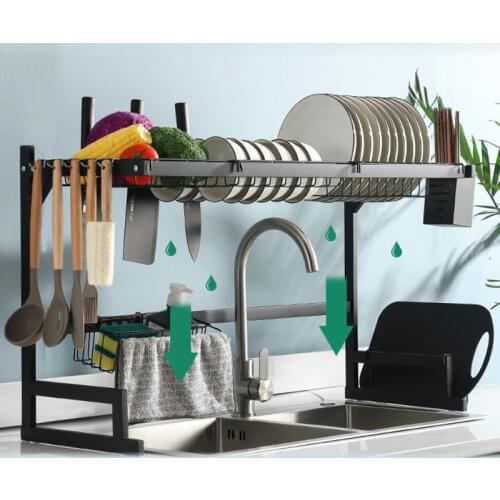 Dish Drying Drainer Rack Adjustable Stainless Steel Heavy Duty Kitchen Organizer and Storage Rack