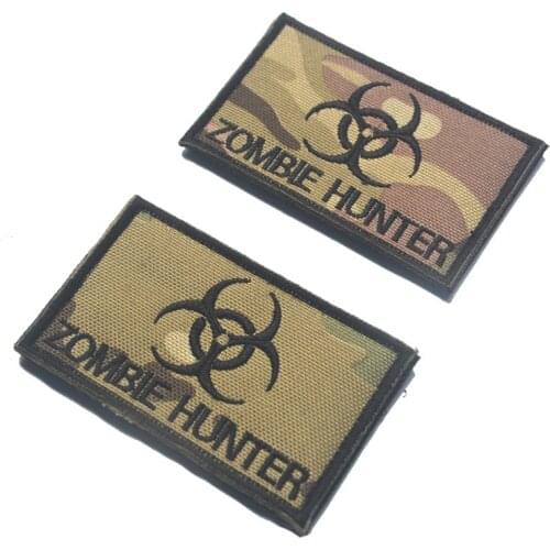 Custom Biohazard zomiber hunter patch tactical camo patch ACU military badges hook back biker outdoor for hat vest
