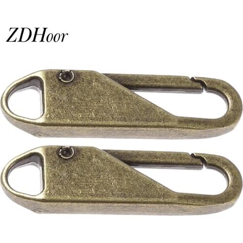 Spring Zipper Pull Instant Repair Kit Luggage Backpack Zipper Sliders Metal Zip Puller Head DIY Purse Bag Clothing Fixer Zippers