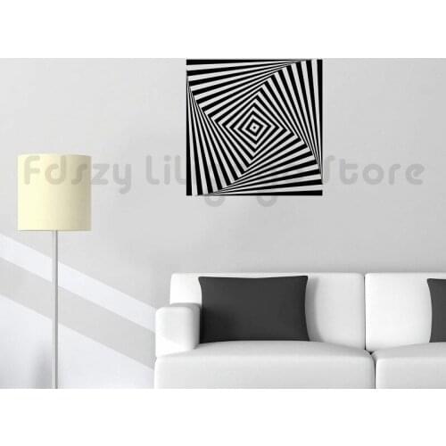 Visual illusion wall decal optical illusion shape geometric vinyl sticker home bedroom living room fashion decorationF322