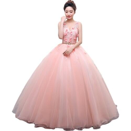 Vestidos Quinceanera 15 Anos Ball Gowns Quinceanera Dresses New Appliques Prom dress for Party V-neck Vestido 0019