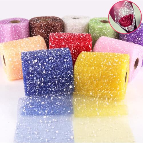 15CM cm snow dot gauze manual DIY cartoon rose bouquet packaging mesh mesh fresh flower shop packaging snow spot yarn