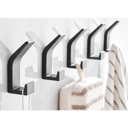 4PCS Double Hook No Punching Storage Hanger Clothes Key Sundries Multifunctional Hook Livingroom Kitchen Home Accessories