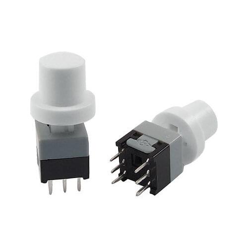 8.5 x 8.5mm x 18mm White Round Cap Momentary Push Button Tactile Switch