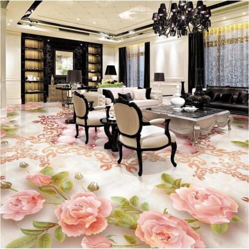 Beibehang flooring wallpaper European rose soft marble relief floor 3D tiles painted vinyl floor vinyl self-adhesive wall paper