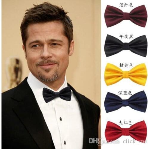 Free Shipping Mens Bow Ties Solid Color Plain Satin Skinny Ties Groom Necktie Silk Jacquard Woven Tie In Stock