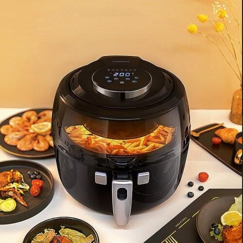 6.5l oil free air fryer intelligent touch screen 360 degree stirring electric fryer safe power off fryer