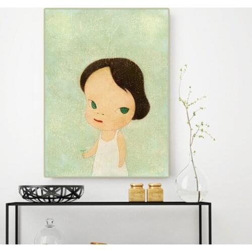Citon Yoshitomo Nara《Lonely little girl》Canvas Oil painting Artwork Poster Picture Modern Wall decor Home Living room Decoration