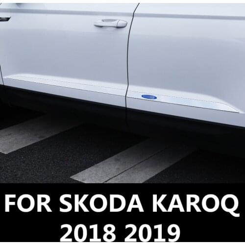 For SKODA KAROQ 2018 2019 Waterproof Universal Car Door Side Protector Bumper Strips Decal Decorative Anti-Collision Bar Paste
