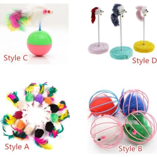 Durable Pet Cat Toys Mimi Favorite fur Mouse Tumbler Kitten Cat Interactive Games Toys Plastic Play Ball for Catch Cats Supplies